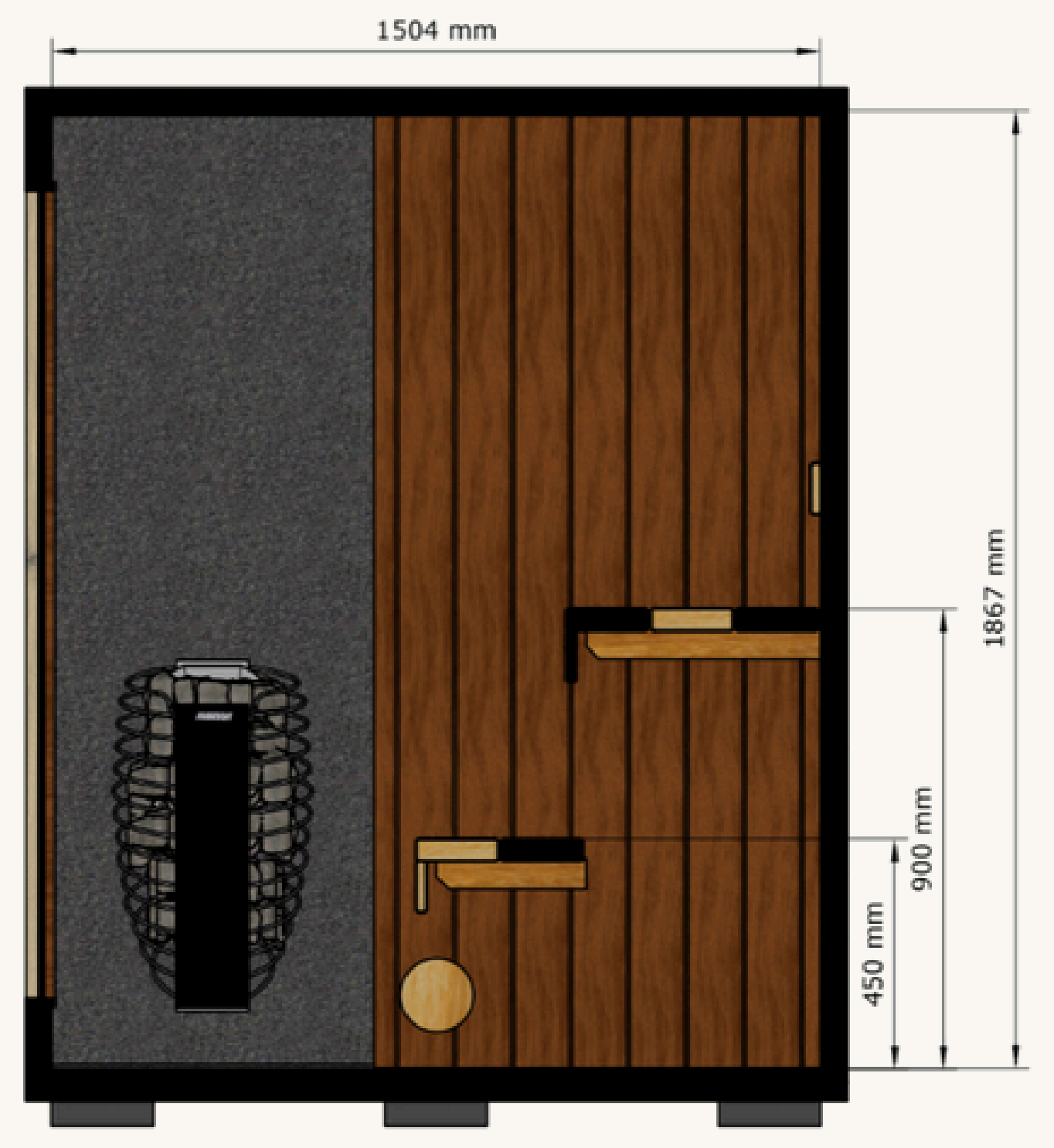 ROYAL M technical drawing, side section